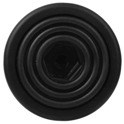 Round Black Sofa Legs M8 Screw 35mm Height With 45mm Pad Durable Metal Furniture Legs top view showing concentric rings design.
