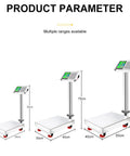 Built Tough Folding Platform Scale With Sharp Digital Readout And Plug In Rechargeable Base For Heavy Lifting At The Warehouse Or Managing Bustling Shipping Depots Up To Eight Hundred Eighty Pounds in various sizes.