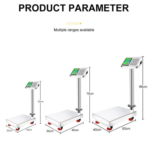 Built Tough Folding Platform Scale With Sharp Digital Readout And Plug In Rechargeable Base For Heavy Lifting At The Warehouse Or Managing Bustling Shipping Depots Up To Eight Hundred Eighty Pounds in various sizes.