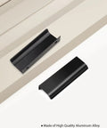 15 Pack Black Edge Cabinet Pulls Three And Three Quarter Inch Finger Pulls for Hidden Drawers Aluminum Alloy Heavy Duty