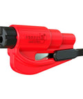 2 In 1 Emergency Car Escape Tool Keychain Hammer With Seatbelt Cutter And Window Breaker, Compact Red Lifesaver, Made In USA