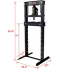 Beefy 12 Ton Hydraulic Shop Press With Floor Mount H Frame Adjustable Table Height And Press Plates For Bending
