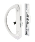 Diecast Hook Latch Sliding Door Handle White NonKeyed Patio Door Replacement Reversible For Left Or Right Sliding Doors