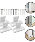 Barn Door Floor Guide for Smooth Sliding Doors, Bottom Guide Floor Mounted Closet Door Hardware With Screws, shown with installation