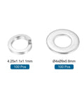 All In One M4 Stainless Steel Split Lock Washers And Flat Washers Kit 200 Pieces 304 Grade Rust Resistant Hardware Set For Home Repair Auto Maintenance And DIY Projects, M4 split lock and flat washers
