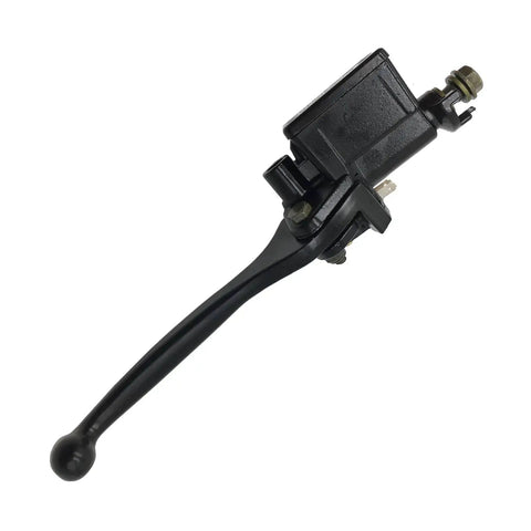 Universal Seven Eighths Inch 22mm Motorcycle Brake Master Cylinder Lever Right Hand For Dirt Bike ATV Quad Scooter With Banjo Bolt 10x1.25 And M10 Mirror Hole Fits Most Bikes, black aluminum