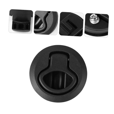 Front view of Kisangel flush pull slam latch with 1/4-round handle, marine-grade stainless steel for boat and RV decks