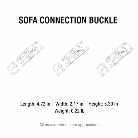 Clip Style Must-Have Galvanized Iron Sofa Connector For Modular Sectional Frames Secure Lock Buckle dimensions diagram