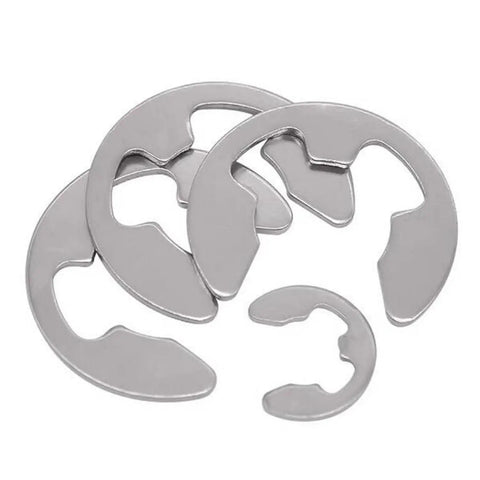 External Circlip E Clip Retaining Ring Set Made From 304 Stainless Steel 14 Sizes Assortment shown against white background