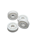 Heavy Duty 6203 Zirconia Ceramic Ball Bearings 17X40X12mm Angular Contact Oilless Design, showing four white bearings.