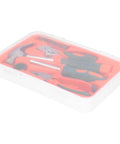 17Pcs Carbon Steel Hardware Tools Set With Hammer, Wrench, Pliers, Bits And Ratchet Handle in plastic case
