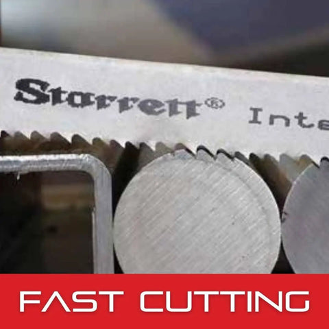 Beefy Intenss PRO Bi Metal Band Saw Blade With M42 HSS Edge For Heavy Duty High Output Production Cutting In Ferrous And Non Ferrous Metals Seven Foot Nine Inch Length Three Quarter Inch Wide And Thirty Five Thousandths Inch Thick Six To Ten Pitch