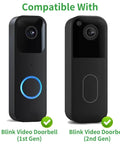 Anti Theft Doorbell Mount For All Gen Video Doorbells, Drill Free Installation With Non Blocking Motion Sensor, shown with 1st and 2nd Gen Blink Video Doorbells.