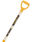 4 Tine Forged Spading Fork With 30 Inch Hardwood Handle And Poly D Grip For Maximum Leverage close-up of handle and grip