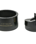 Slug Splitting Conduit Punch Die For Hydraulic Knockout Driver, 1-1/4 Inch Fitting, 9 Ton Punching Force, side by side view.
