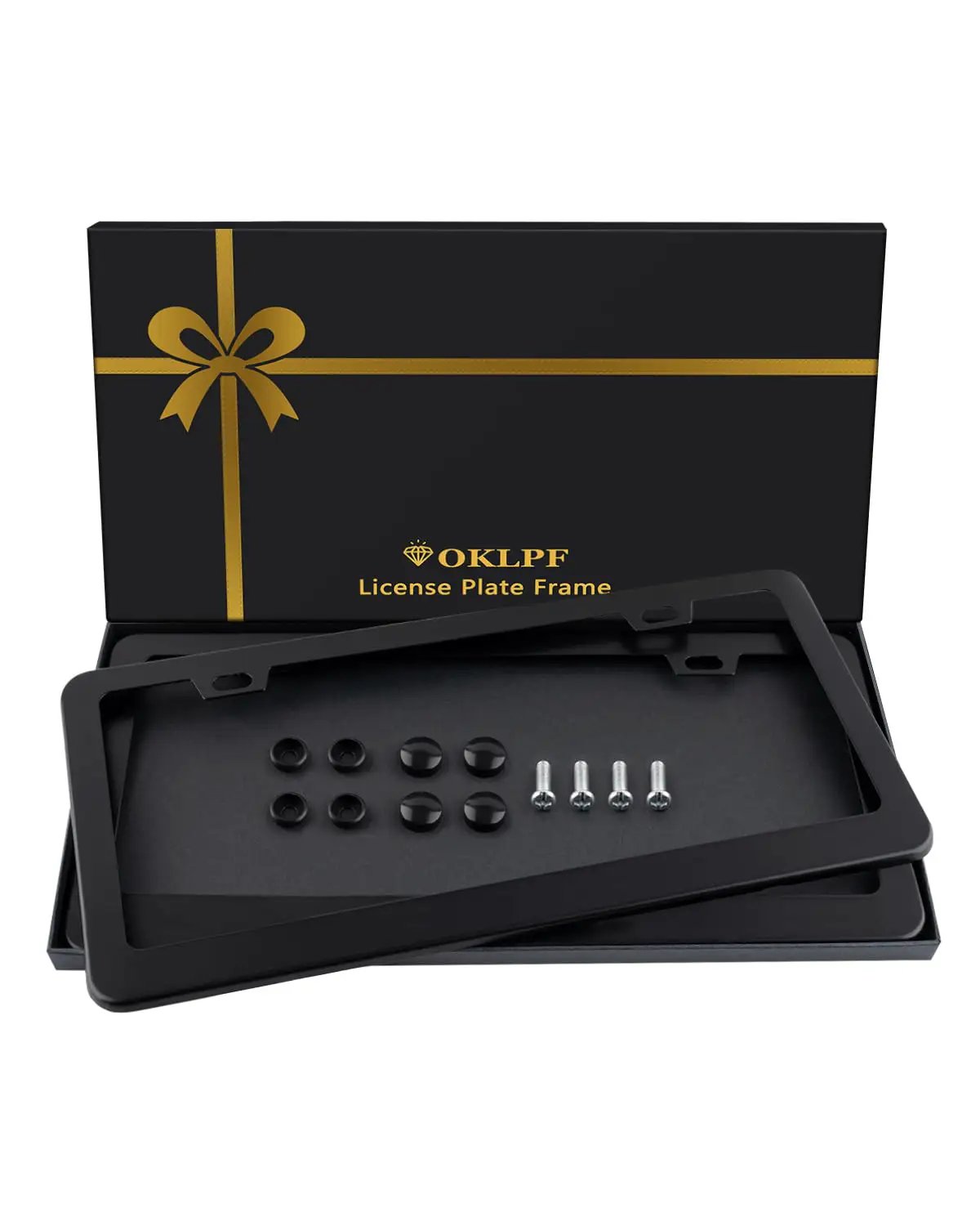 Set Of Two Matte Black License Plate Frames For Cars ✓