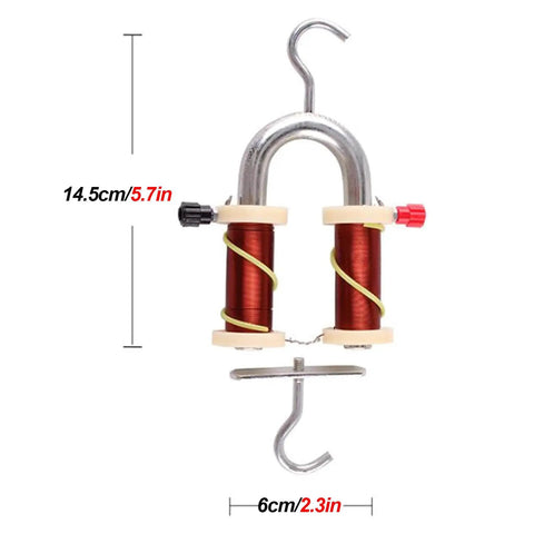 Hands-On Electromagnet Demonstrator Kit For High School Physics Lab with hoof shape, 14.5x6 cm size, hooks view