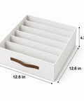 Fabric Drawer Organizer For Intimates And Bras With Six Roomy Compartments Plus Grip Handle Hella Breathable Linen Closet Bin 12.6 in