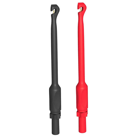 Two Pack Black And Red Wire Piercing Probes Clip Test Leads For 4mm Banana Plugs, Puncture Back Probe Pins With Screw Thread