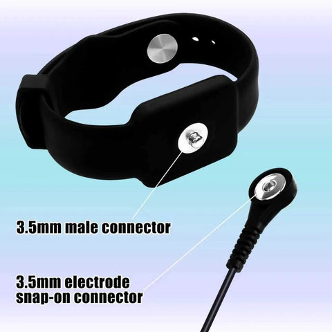 Go To ESD Wrist Strap And Grounding Cord Bundle With 3.5mm Snap And 3m Cable for electronics repair, featuring male connector.