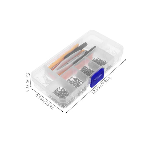 Eyeglass Repair Kit With Screws Screwdriver Tweezers Sunglasses Nose Pads Ear Hooks And Cleaning Cloth For Quick No Fuss Glasses Fixes Durable Diy Tool Set For Beginners To Pros in clear box