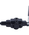 3600 PSI 30 GPM Hydraulic Log Splitter Detent Control Valve LVA1-95N25A5-A with bent lever handle, front view
