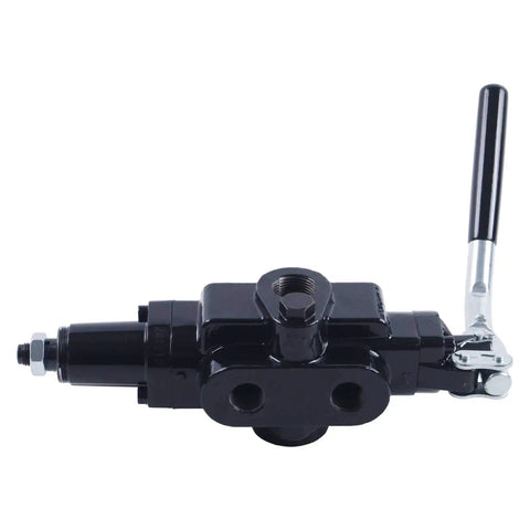 3600 PSI 30 GPM Hydraulic Log Splitter Detent Control Valve LVA1-95N25A5-A with bent lever handle, front view