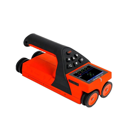 Heavy Duty Wall Scanner And Stud Finder That Cuts Through Drywall Like Butter With Solid Depth Display And Deadly Accurate Rebar Detection Plus Electrical Cable Locator with a black and orange design.