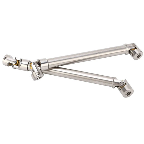 2 Pack Stainless Steel M4 RC Drive Shaft Set For 1/10 Scale Crawlers With Universal Brass Ball Ends And Six Tooth Spline