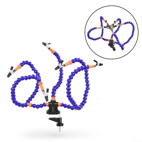 Adjustable Soldering Helping Hands Tool With 360 Degree Rotating Clips Bendable Metal Arms For Heat Resistant Clips And A Stable Secure Repair Setup