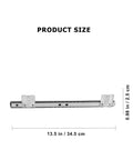 Side-Mounted Ball Bearing Drawer Slides 1 Pair Full Extension Heavy Duty Cold Rolled Steel Cabinet Hardware Silver Finish dimensions 13.5 in length