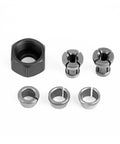Heavy Duty C Nut Collet Adapter For CNC Router And Carving Machine ER Clamp fits 12mm alloy steel pieces, showcasing tool accessory details.