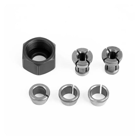 Heavy Duty C Nut Collet Adapter For CNC Router And Carving Machine ER Clamp fits 12mm alloy steel pieces, showcasing tool accessory details.