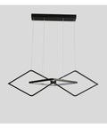 Minimalist Modern LED Pendant Lights for Living Room Dining Table LED Pendant Lamp for Home Shops Office Use (Colour: BlackColdWhite Size: L100CM) (Blackdimmingwithremote L100CM) hanging above a gray background.