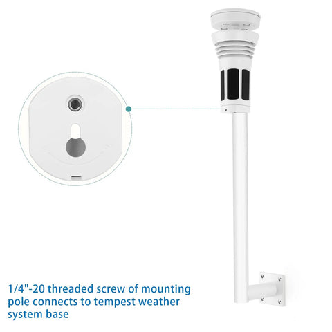 Outdoor Weather Station Mount for Tempest, Weatherproof Aluminum Alloy With 1/4-20 Threaded Screw Mount, No Fuss Drill Hole Installation