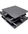 Top Shelf XY Axis Linear Stage With Knockout Matte Black Build For Laser Marking Engraving And Precision Optical Labs, 150mm slide.
