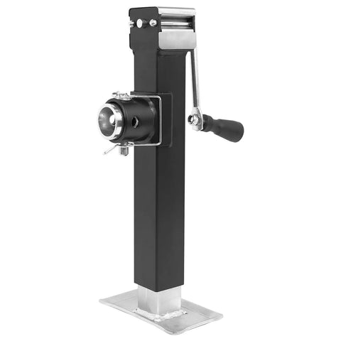 Heavy Duty 5000 Lb Swivel Trailer Jack With 10 Inch Vertical Travel Weld On Pipe Mount Top Wind Handle for RVs and Boats