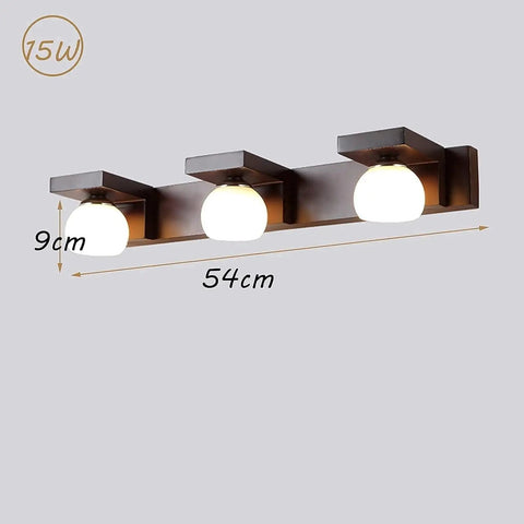 Lit Bath Wall Light With Three Flame Glass Lampshade G9 Cabinet Chandeliers, 54cm, iron construction, 15W