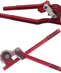 Heavy Duty Manual Tube Bender For Copper Aluminum Steel Brass Pipes, compact red tool with clear angle markings