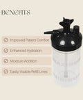 Leak Proof Oxygen Bubble Humidifier Bottle With Multi Thread Lid And 500 Ml Translucent Jar No Aluminum Fittings Benefits