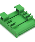 DIN Rail Mounting Carrier Housing With Prototype Board For DIY Prototyping Fits 35mm 32mm Or 15mm Rails green side view