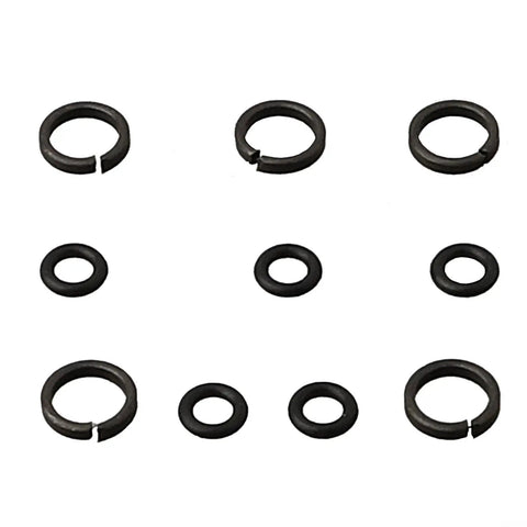 Five Sets Pneumatic Socket Retainer Rings With O Ring For Impact Wrench Clip And Seal Kit Fits 3/8 Inch 1/2 Inch 3/4 Inch And 1 Inch Drive Tools Replacement Parts For Air Tools displayed in a grid.