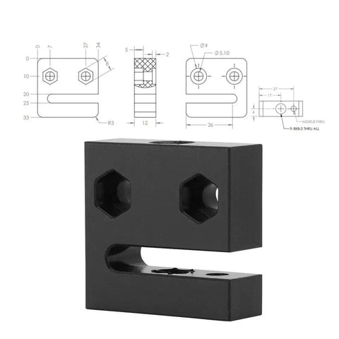 Anti Backlash T8 Lead Screw Nut Block for 3D Printer and CNC Machines 8mm Diameter Nut T Type Nut Holder with technical drawings