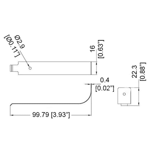 Knockout Cage Nut Pry Plate Removal Installer With Slick Universal Rack Clamp For Zero Sweat Auto Door And Tool Box Mounting At Three Point Nine Four Inches, steel dimensions diagram.