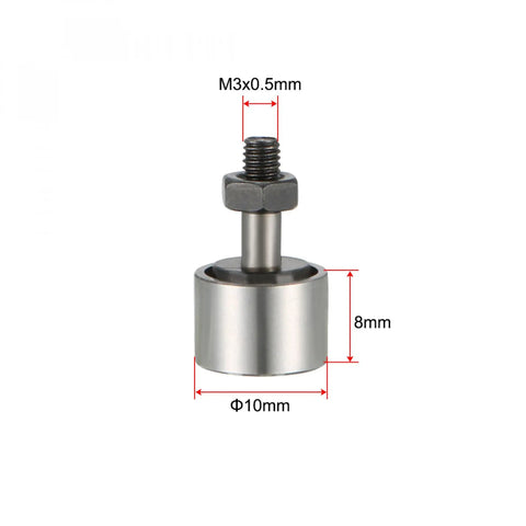 Cam Follower KR10 Needle Roller Bearing 10mm Roller Dia 8mm Width M3 Stud Heavy Duty Cam Track Ready Durable Sealed Bearing Built To Last for Smooth Motion and Less Wear, 10mm x 8mm, M3x0.5 thread