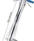 Long Handled Seed Planter For Easy Home Gardening with blue handles, 92cm length, stainless steel body, and depth adjustment feature.