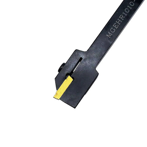 Three Eighths Inch Grooving Tool Holder Set With MGMN150 Inserts MGEHR1010 1.5 cutting tool with carbide insert close-up