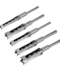 High Carbon Steel Square Hole Drill Bit For Woodworking Hollow Chisel Mortiser 19mm set of five angled from top view