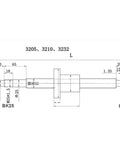 Technical drawing of SFU3205 C7 Ball Screw With Nut And HGR30 Linear Rails Plus HGW30CC Slider Blocks dimensions.