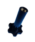 Real Deal M8 Plastic Screw Nuts For Soft Serve Ice Cream Machines Black Nylon Fasteners view of blue nylon fastener with hex shape.